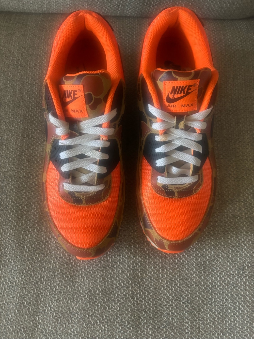 Nike Orange Camo Air Max Sneakers - Picture 2 of 11